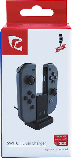 Piranha Switch Dual Charger Stație de încărcare pentru 2 controllere Switch Negru