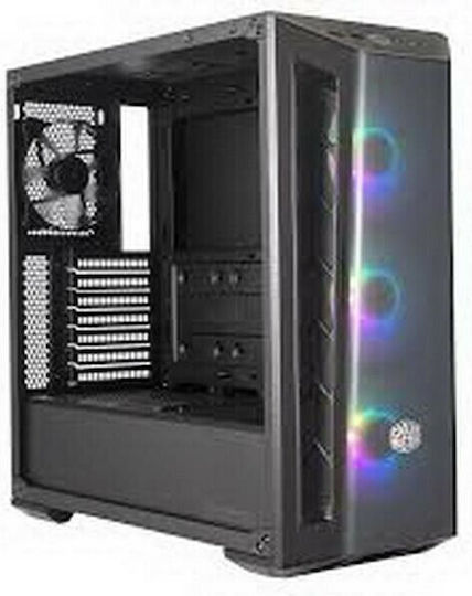 CoolerMaster MasterBox MB520 ARGB Gaming Midi-Turm Computergehäuse mit Seitenfenster Schwarz