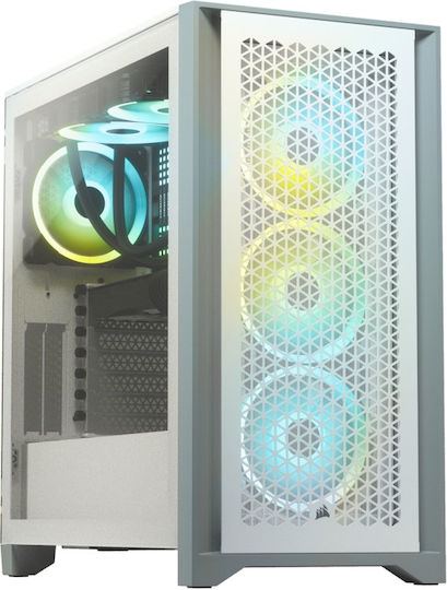 Corsair 4000D Airflow Gaming Midi-Turm Computergehäuse mit Seitenfenster Weiß