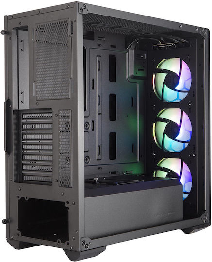CoolerMaster Masterbox MB511 ARGB Gaming Midi Tower Κουτί Υπολογιστή με Πλαϊνό Παράθυρο Μαύρο