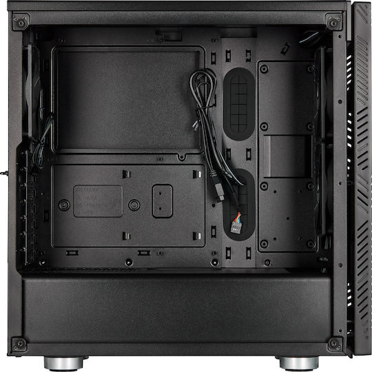 Corsair 275R Airflow Геймърско бюро Midi Tower Компютърна кутия със страничен прозорец Черен