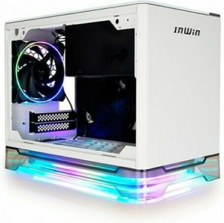In Win A1 Plus Gaming Mini Tower Carcasă PC cu Deschidere Laterală și Sistem Iluminare RGB Albă