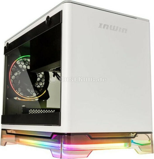 In Win A1 Plus Gaming Mini Tower Carcasă PC cu Deschidere Laterală și Sistem Iluminare RGB Albă
