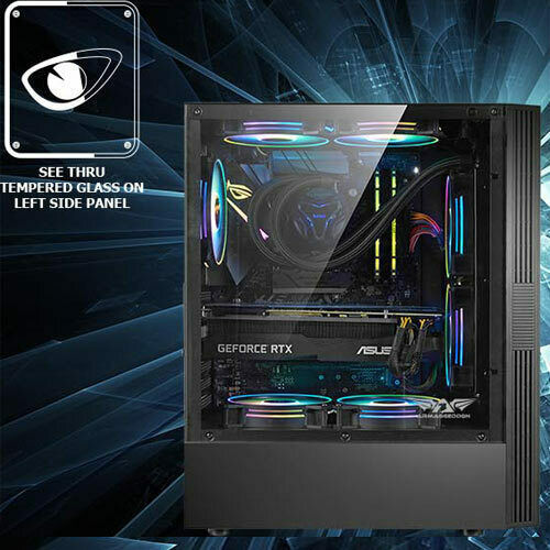 Armaggeddon Tesseract Core 3 Gaming Middle Tower Carcasă PC Cu Deschidere Laterală Neagră