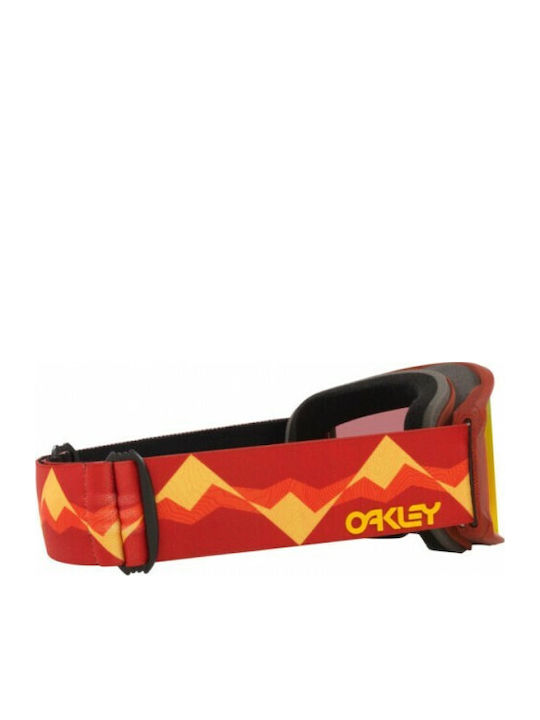 Oakley Line Miner Ski- & Snowboardbrille Erwachsene Rot mit Linse Spiegel in Rot Farbe