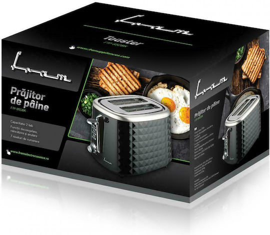 Fram Fram FTP-850BK Prăjitor de pâine 2 sloturi 850W Negru