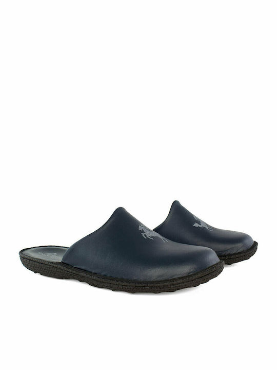 Castor Anatomic Τάλως Men's Leather Slippers Blue