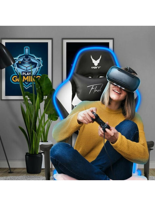 Platinet VARR Flash RGB With Remote Artificial Leather Gaming Chair with Adjustable Armrests and RGB Lighting White