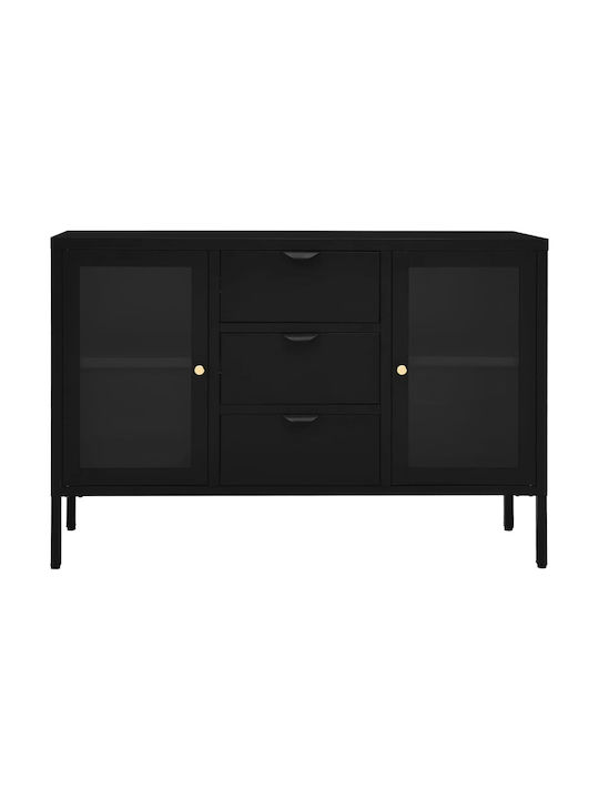 Metallic Buffet with Drawers Μαύρο L105xW35xH70cm