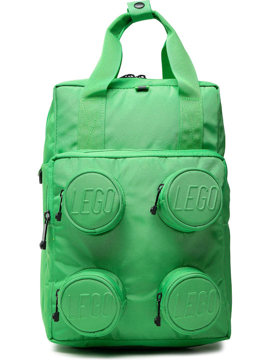 LEGO School Bag Backpack Elementary, Elementary Green with Water Bottle Holder 15Liters