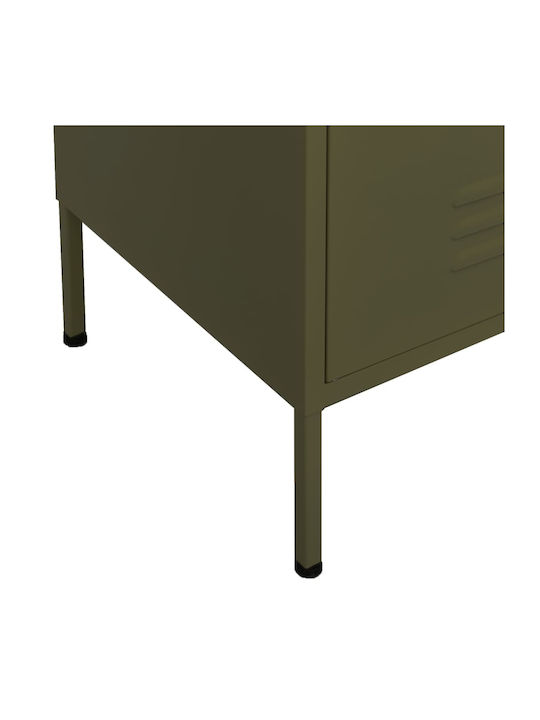 vidaXL Office Storage Cabinet Metal Green Olive 80x35x101.5cm