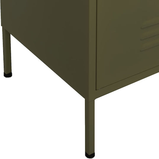 vidaXL Büroaufbewahrungsschublade und -schrank Metall Grün Oliv 80x35x101.5cm