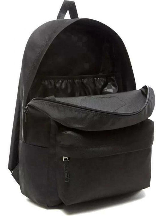 Vans Skoolvans Sports School Training School Bag Backpack Junior High-High School Black 22Liters
