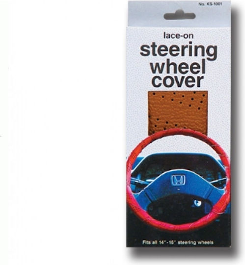 Auto Gs Car Steering Wheel Cover Tailored with Diameter 38cm made of Leatherette Brown