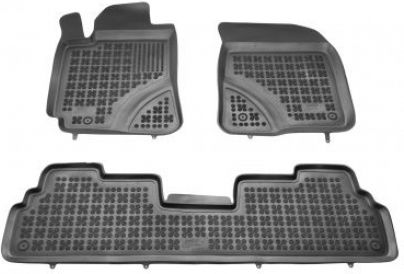 Rezaw Plast Set of Front and Rear Mats 3pcs Tray Type for Toyota Corolla Verso 2004-2009 Black