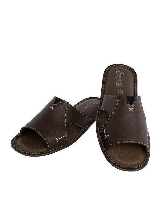 Castor Anatomic Men's Leather Sandals Brown