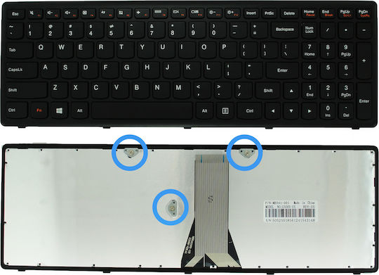 Laptop Keyboard for IdeaPad G500S with Frame and English (US) Keyboard Language in Black Color
