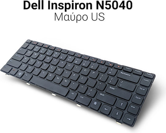 Laptop Keyboard for Inspiron N5040 with Frame and English (US) Layout in Black Color K155