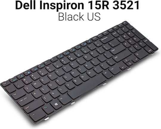 Πληκτρολόγιο Laptop για inspiron 15R 3521 χωρίς Πλαίσιο και Διάταξη Ελληνικά (GR) σε Μαύρο χρώμα