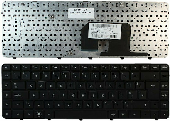 Laptop Keyboard for DV6-3000 without Frame and English (UK) Layout in Black Color K013