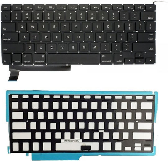 Πληκτρολόγιο Laptop για Macbook Pro 15 A1286 χωρίς Πλαίσιο και Διάταξη Αγγλικά (UK) σε Μαύρο χρώμα K344