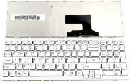 Sony Πληκτρολόγιο Laptop για Vaio VPC-EE series με Πλαίσιο και Διάταξη Αγγλικά (US) σε Λευκό χρώμα