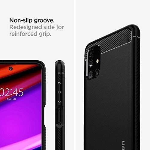 Spigen Rugged Armor Umschlag Rückseite Silikon 2mm Schwarz (Galaxy M51)