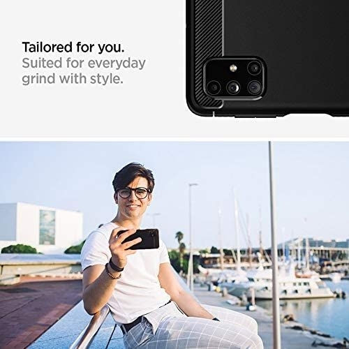 Spigen Rugged Armor Umschlag Rückseite Silikon 2mm Schwarz (Galaxy M51)
