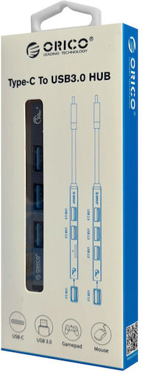 Orico USB Хъб 4 Порта USB 3.0 с USB-C Връзка Сив