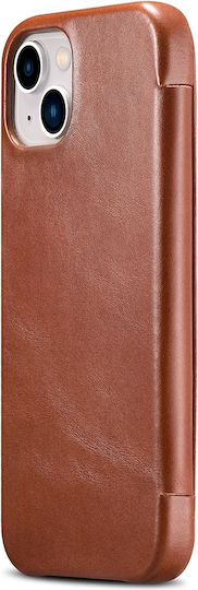 iCarer Metal Clip Vintage Book Δερμάτινο Καφέ (iPhone 13 mini)