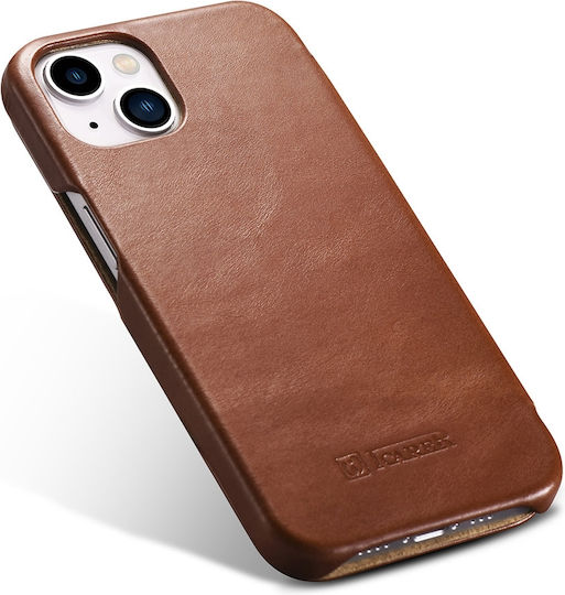 iCarer Curved Edge Vintage Book Δερμάτινο Καφέ (iPhone 13 mini)