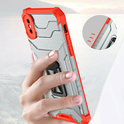 Hurtel Crystal Ring Synthetic Back Cover Durable Red (iPhone XS Max)