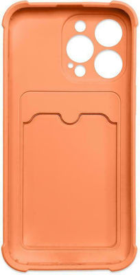 Hurtel Armor Air Bag Synthetic Back Cover Durable with Credit Card Holder Orange (iPhone 13)