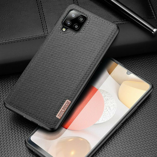 Dux Ducis Fino Umschlag Rückseite Silikon / Stoff Schwarz (Galaxy A42)