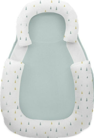 Kikka Boo Бебешка възглавница-гнездо Мемори пяна Anti-Rollover Positioner Triangles Зелен 60x40cm