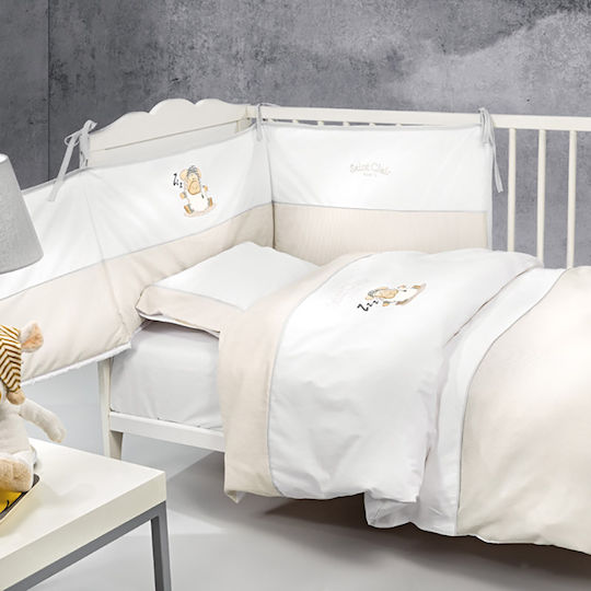 Saint Clair Baby Crib Bedding Set Aldo 6pcs Beige