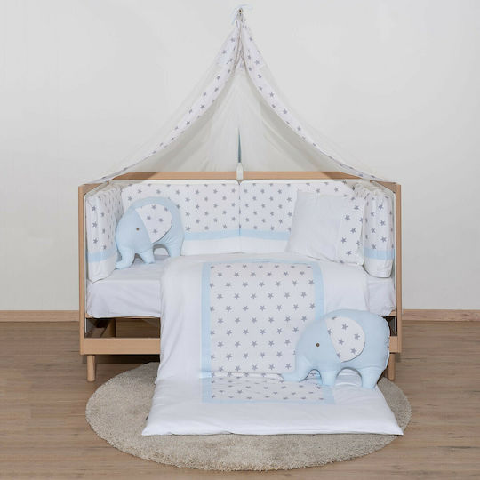 abo Set Für Krippe Elephant Blau 9Stück