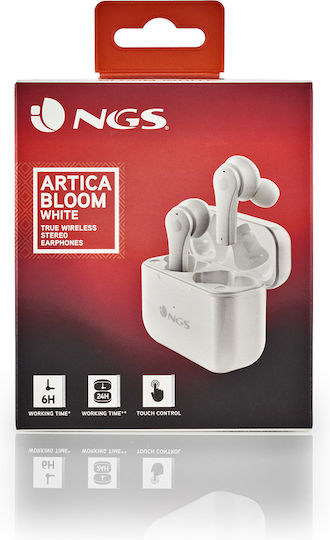 NGS Artica Bloom In ear Bluetooth хендсфри Слушалки с Кутийка за Зареждане Бял