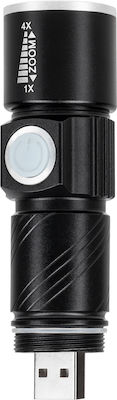 Rebel Rechargeable Flashlight LED with Maximum Brightness 120lm Embedded