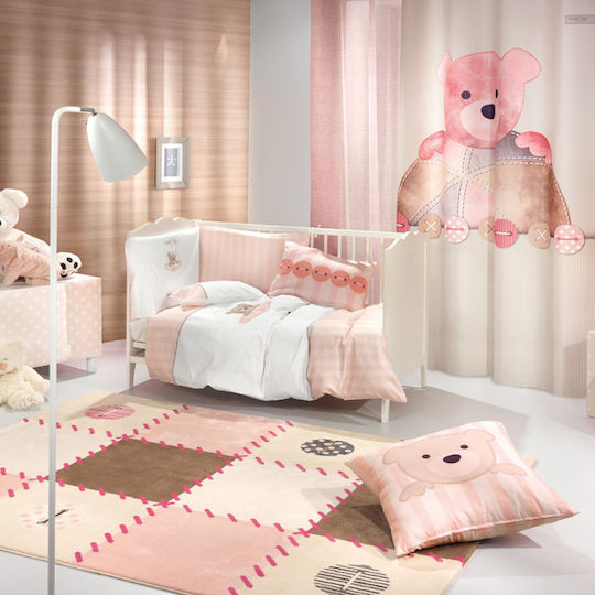 Saint Clair Σετ Κούνιας Teddy Ροζ 6τμχ