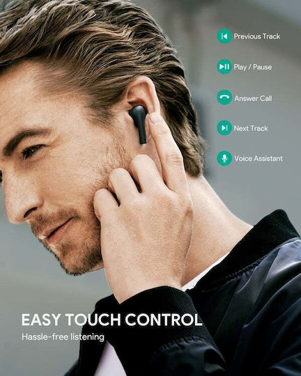 Aukey EP-T21S Move Compact II In ear Bluetooth хендсфри Слушалки с Устойчивост на Пот и Кутийка за Зареждане Черен