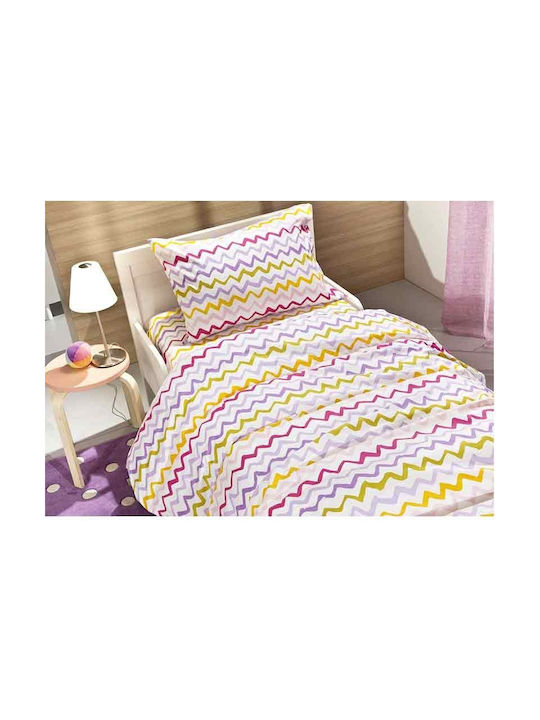 Saint Clair Σετ Σεντόνια Μονά Βαμβακερά Funny Pink 160x250cm 3τμχ