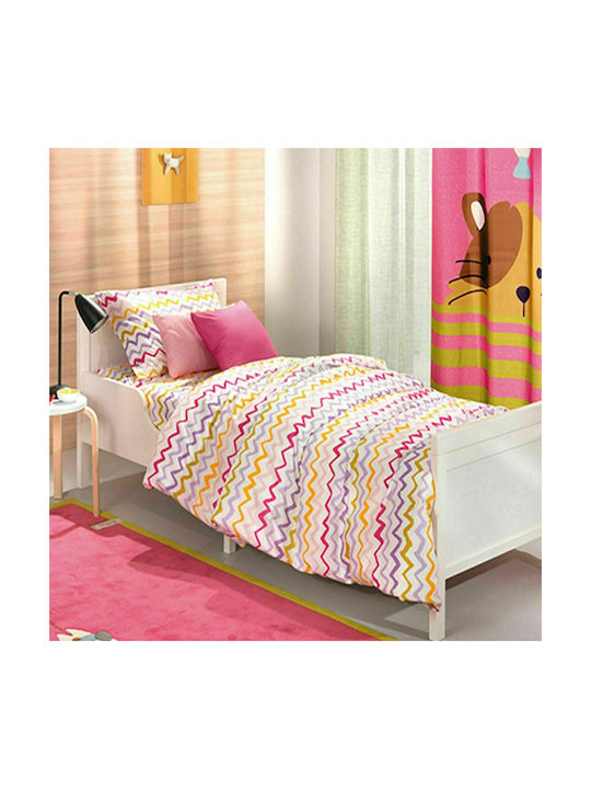 Saint Clair Σετ Σεντόνια Μονά Βαμβακερά Funny Pink 160x250cm 3τμχ