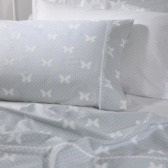 Down Town Home Sheet Set Single Cotton S686 Light Blue 175x255cm 3pcs