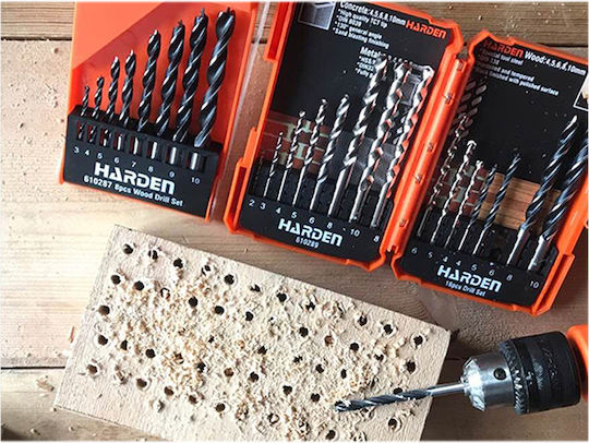 Harden Satz 8 Bohrer mit Zylindrischem Schaft für Holz