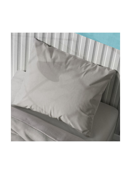 Dimcol Σετ Σεντόνια Μονά Βαμβακερά Solid Grey 160x240cm 3τμχ