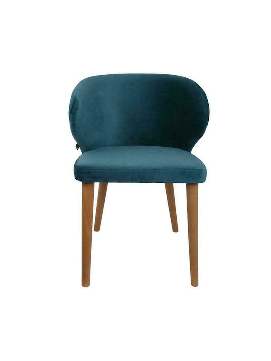 Nancy Dining Room Velvet Armchair Τιρκουάζ 55x52x80cm 2pcs