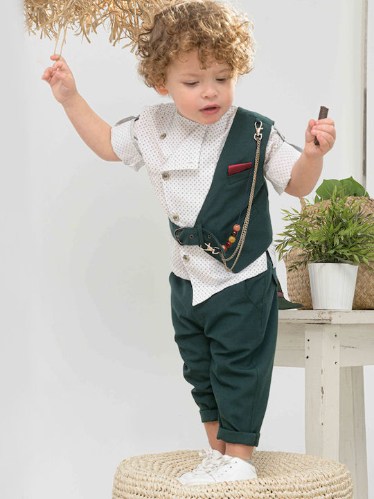 Bonito Baby Βαπτιστικό Κοστούμι Πράσινο 5τμχ Bonito Baby Βαπτιστικό Κοστούμι Πράσινο 5τμχ