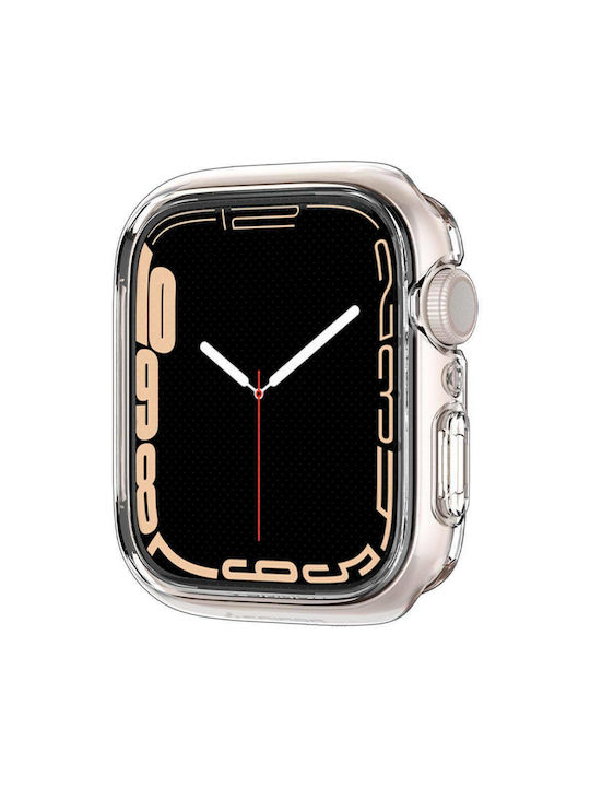 Spigen Ultra Hybrid Silicone Case with Glass in Transparent color for Apple Watch 45mm