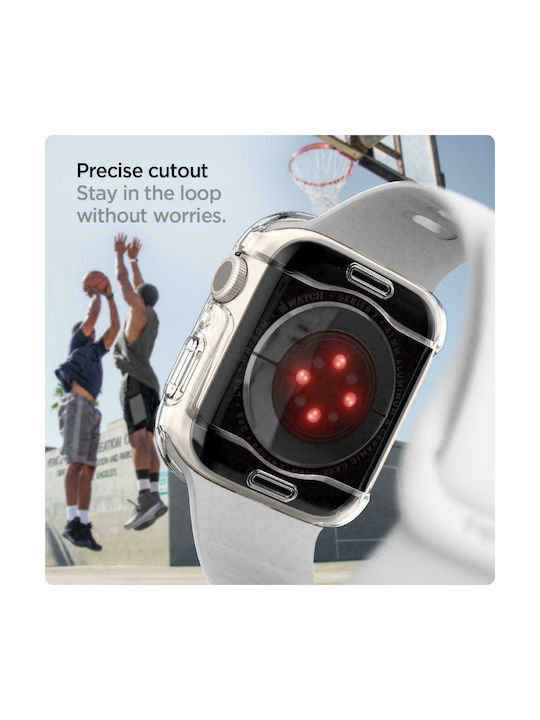 Spigen Ultra Hybrid Silicone Case with Glass in Transparent color for Apple Watch 45mm